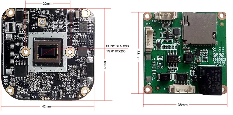 2MP Starlight IP Камера 1/2. 8 "2.0MP Sony imx291 Сенсор + Hisilicon 3516CV200 DSP H.264 Камера плате модуля Поддержка 64 г TF карты