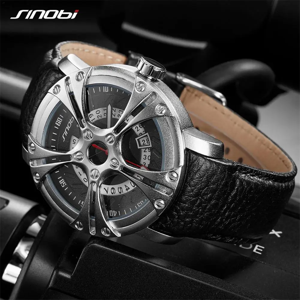 

SINOBI Men Watch S Shock Military Watch for Man Eagle Claw Leather Strap Sport Quartz Watches Top Brand Luxury relogio masculino