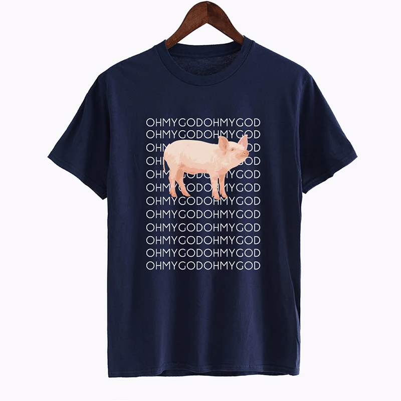 Harajuku/футболка с надписью OH MY GOD Pig женская летняя забавная футболка 3d изображением