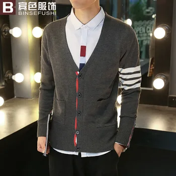 

Spring 2020 men's cultivate one's morality show thin single-breasted cardigan sweater new button knitwear