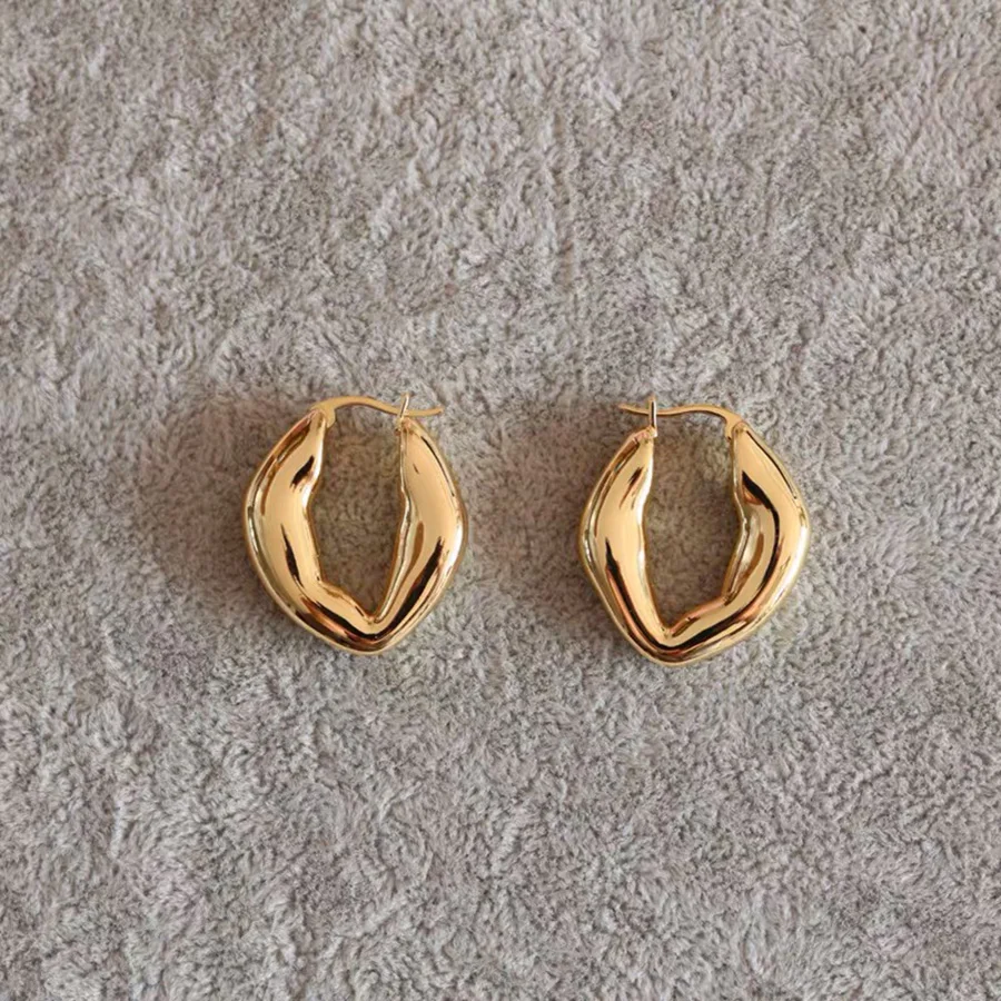 Модные роскошные брендовые ювелирные изделия ручной работы Золотые 585 в виде колец геометрической формы серьги высокого качества сделанные в Париже дизайнерские серьги для женщин