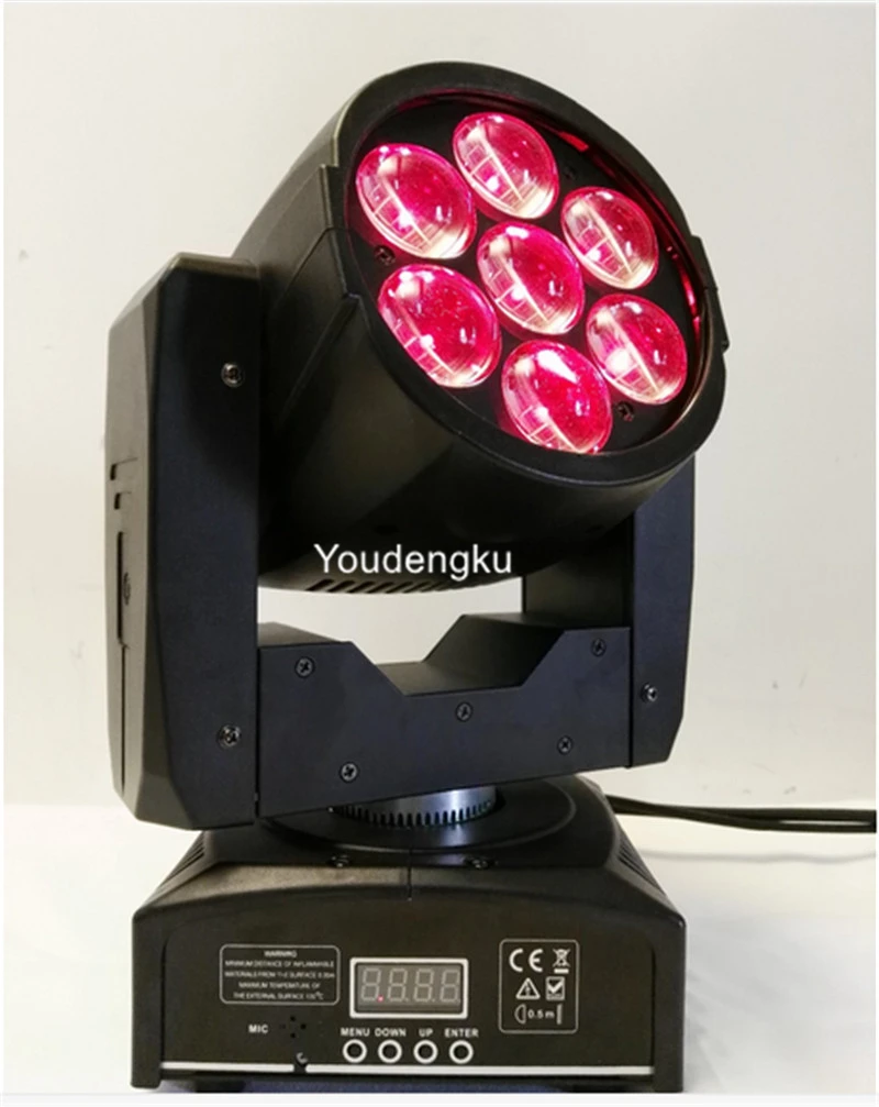 2 Pcs Mini Stage Mover 4In1 Zoom Rgbw Led Wash Testa Mobile 7X10W Led Rgbw 4In1 Dmx Wash Zoom Mini Moving Beam Light