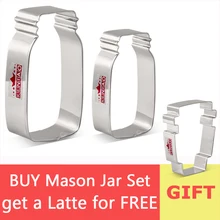 KENIAO Mason Jar формочка для печенья набор на день рождения-2 шт-бисквит и помадка резак-нержавеющая сталь