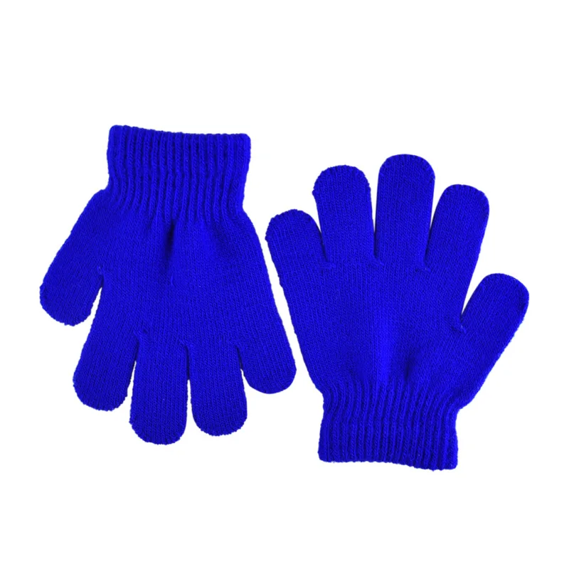 Милые зимние детские перчатки, варежки, детские теплые одноцветные перчатки для спорта, велоспорта, рыбалки, сноуборда, бега - Цвет: blue