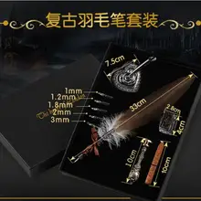 Ретро пользовательские премиум перо ручка и прокалывается ребенок перо набор с hp герметичный воск набор и дневник для вентилятора подарки