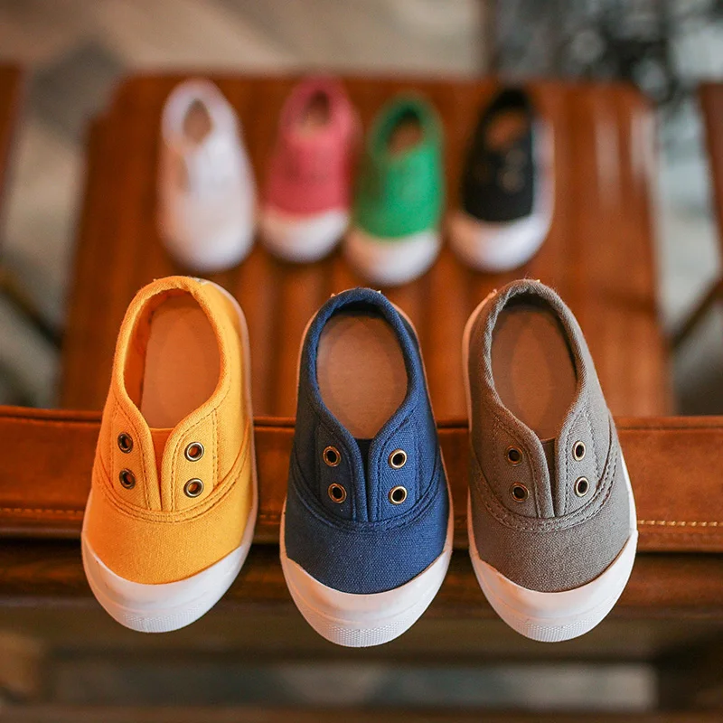 Bekamille الخريف الأطفال أحذية الفتيات عارضة قماش أحذية الأزياء الحلوى لون الطفل مريحة المتسكعون أطفال أحذية الأولاد أحذية رياضية