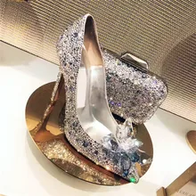 Celebrity Top Grade Cinderella Women Crystal High Heels Bridal Rhinestone Wedding Shoes Sexy Pointed Toe Crystal Flower Pumps цена Celebrity Top Grade Cinderella Women Crystal High Heels Bridal Rhinestone Wedding Shoes Sexy Pointed Toe Crystal Flower Pumps цены онлайн