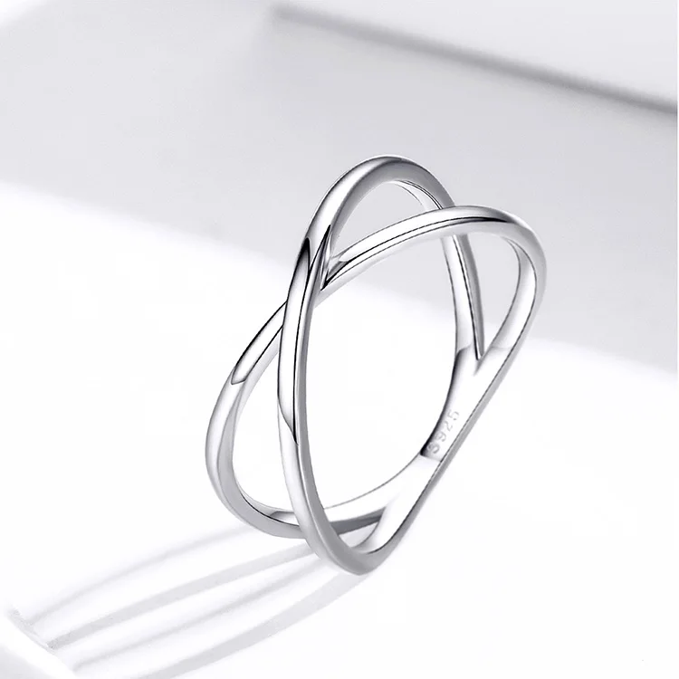 WOSTU Настоящее 925 стальное кольцо Серебряный двойной слой с крестом кольца на палец классические новые кольца для женщин ювелирные изделия подарок CQR543