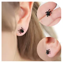 Крошечные гвоздик в виде паука серьги милые забавные серьги панк унисекс ювелирные изделия для женщин и мужчин