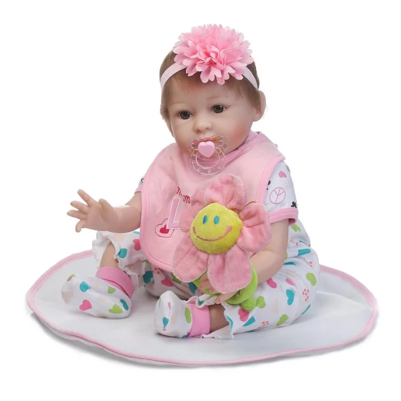 

2017 New 20" Realistic Baby Reborn Doll Reborn Babies Silicone Lifelike Baby Dolls Kids Growth Partners Birth Reborn Juguetes