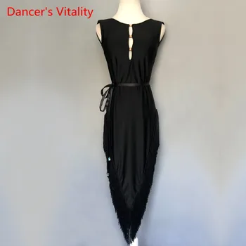 

2018 New Children Latin Dance Dress Stage Performance Costume Women Sleeveless Tassel Dresses Latin Dance Competition Clothing