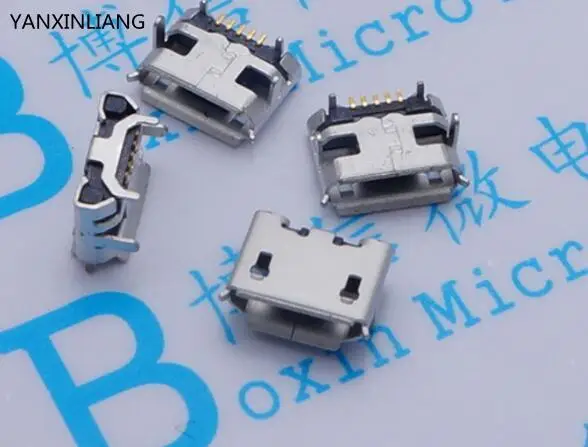 

50pcs Micro USB 5P,5-pin Micro USB Jack,5Pins Micro USB Connector Tail Charging socket mini USB