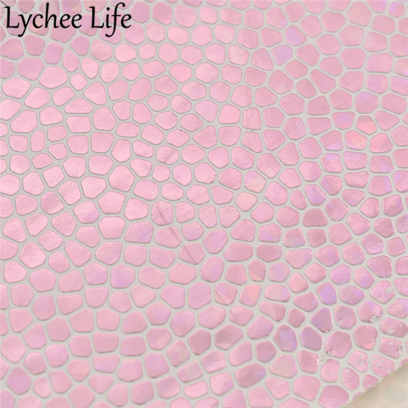 Lychee Life голограмма камень искусственная кожа ткань A4 красочные PU 29x21 см Ткань DIY для пошива домашней одежды аксессуары для одежды