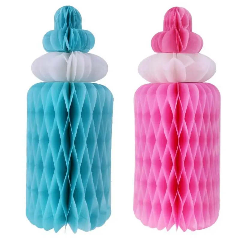 

1pc Baby Shower Kids Birthday Party Decoration Baby Bottle Paper Pom Poms Flower Ball Baby Room Hanging Decorative Craft