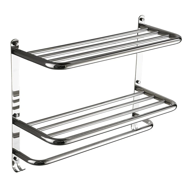 Hotel Towel Rack stainless steel 304 bath towel rack 3 level wall mount  bathroom shelves for bathroom accessories set - AliExpress