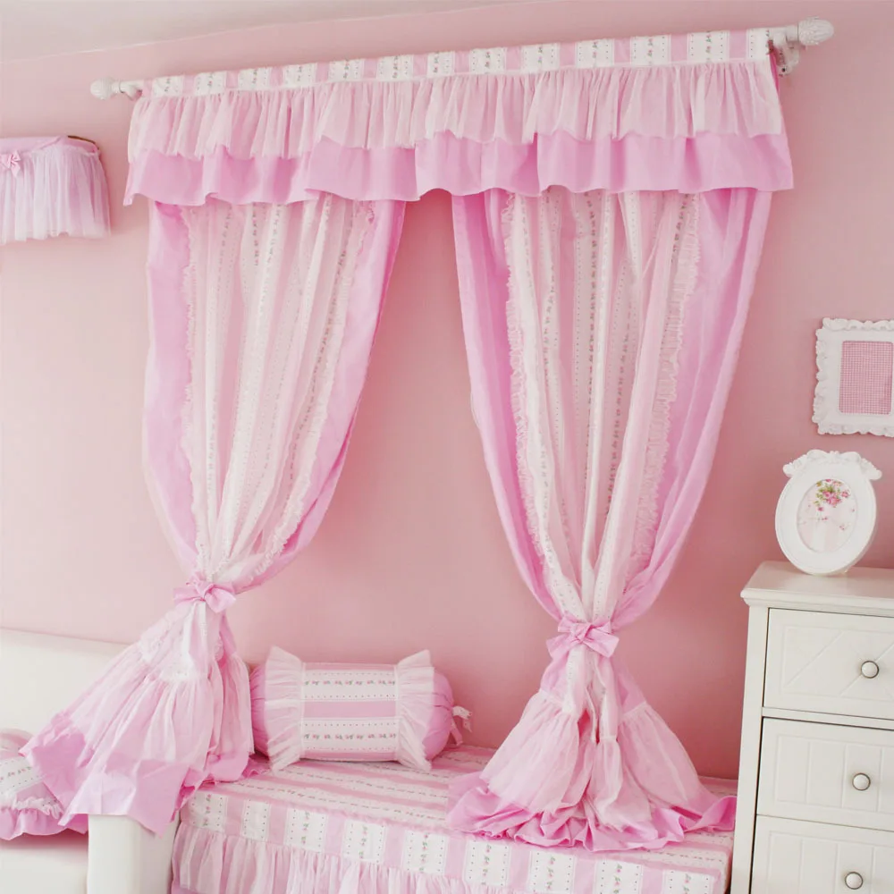 Princess rustic wind curtain bedroom curtain customize princess curtain