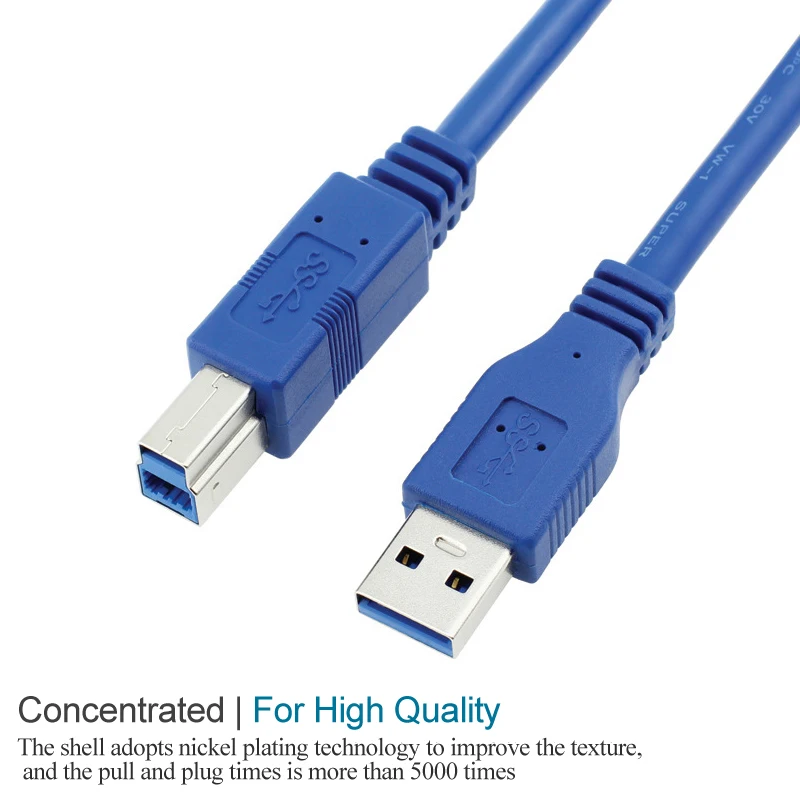 USB 3,0 A папа AM к USB 3,0 B Тип папа BM удлинитель принтер Кабель USB3.0 кабель для принтера супер скорость