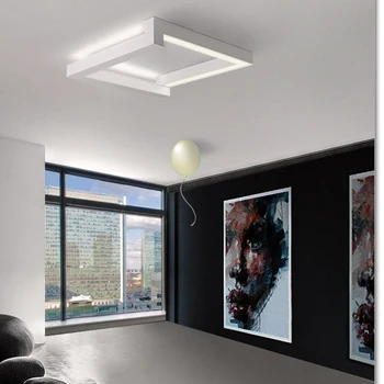 

Led ceiling light minimalist modern white black bedroom lights creative squares Nordic restaurants living room lights luminaire