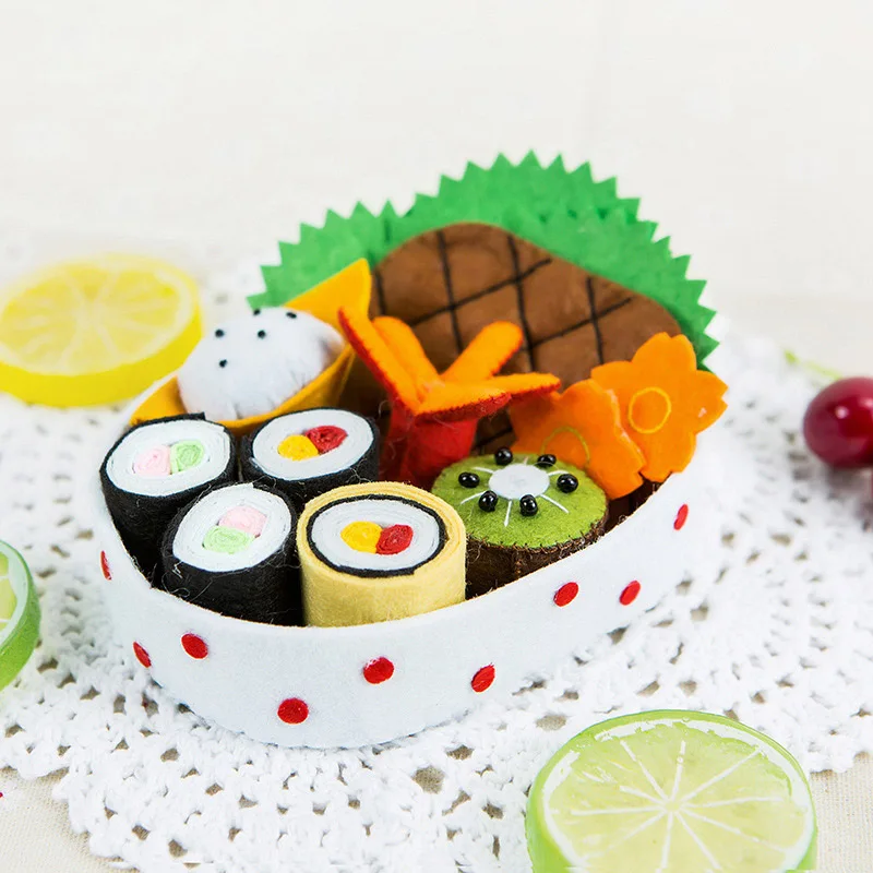 Дети DIY принт с едой набор нетканые тканевые игрушки для детей японские суши бенто Kingdergarten домашняя Игрушка Искусство и ремесла - Цвет: B