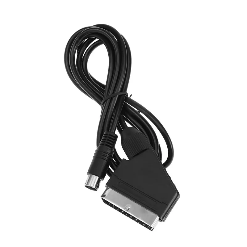 Черный 1,8 м RGB/RGBS SCART OFC кабель-адаптер для игровой консоли SEGA MD2 RGB Scart кабель 9 pin V Pin/C Pin