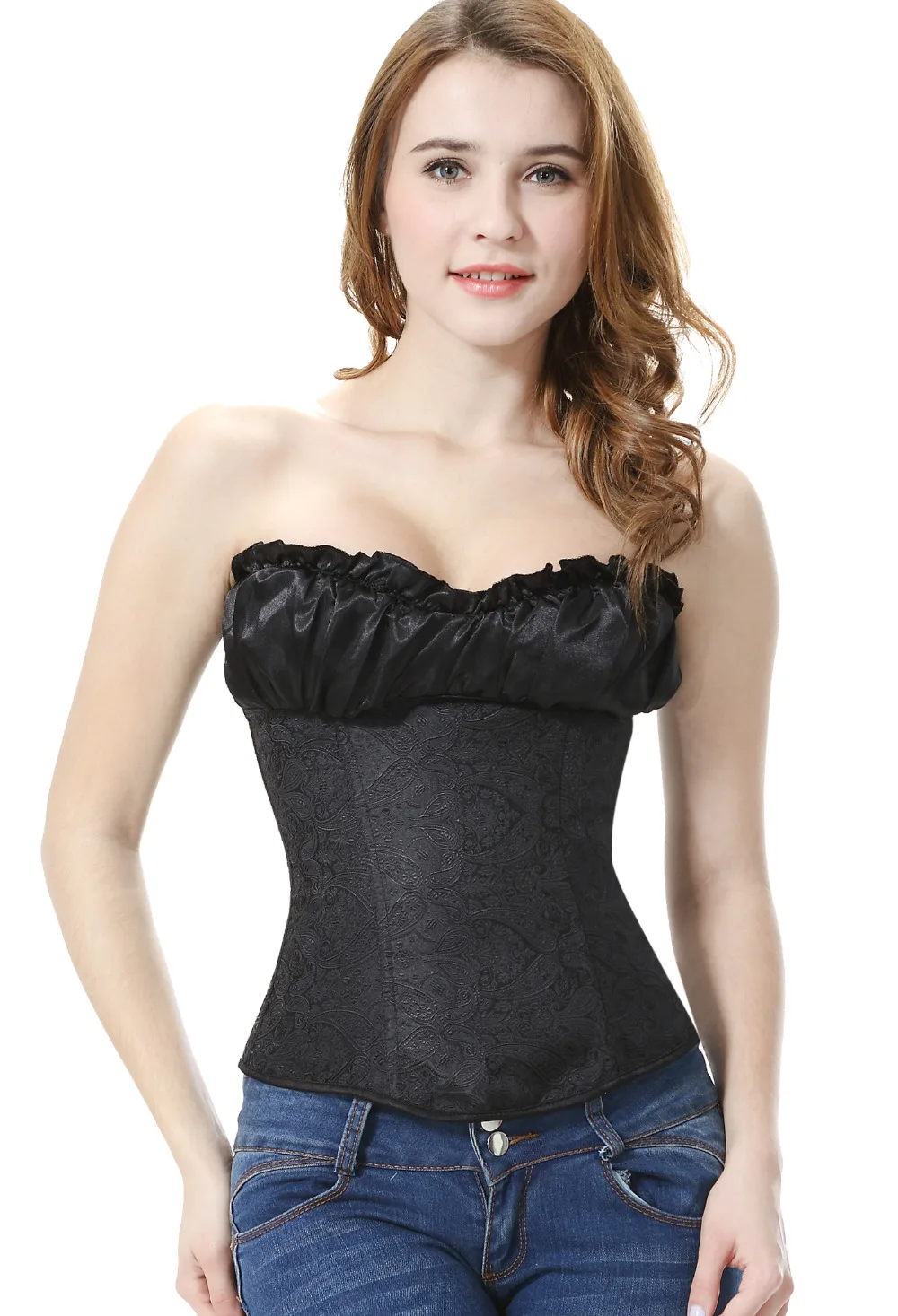 Женский корсет Everbellus со стальными костями большого размера шнуровкой|corset bustier|sexy