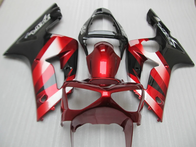 

Injection molded 100% fit for Kawasaki Ninja ZX6R 03 04 wine red black fairings set ZX6R 2003 2004 OT33