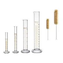 BLEL горячий Толстый Стеклянный Градуированный измерительный цилиндр набор 5 мл 10 мл 50 мл 100 мл стекло с двумя кистями