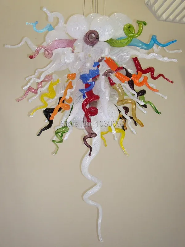 

Free Shipping Handicraft Mini House Deco Colored Hand Blown Glass Chandelier Light
