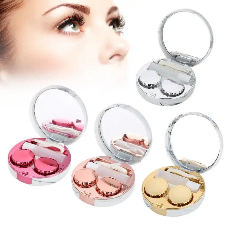 

Portable Contact Lenses Soaking Case Container for Eyewear Accessories Marble Pattern Eye Care Kit Container Eye Care Tool