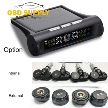 

Original Solar Car TPMS Tire Pressure Monitoring System Digital LCD Display Auto Security Alarm Systems with Sensor Promotion