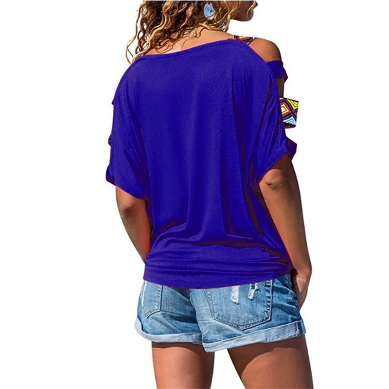 BBYES Hot Summer Female Casual Sleeve Loose Type T-Shirt Tops Women Short Sleeve Strapless Off Shoulder Blouse Plus Size S-2XL