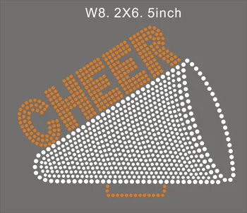 

15pcs/lot Cheer rhinestone transfer motif, hot fix applique, iron on strass, free shipping