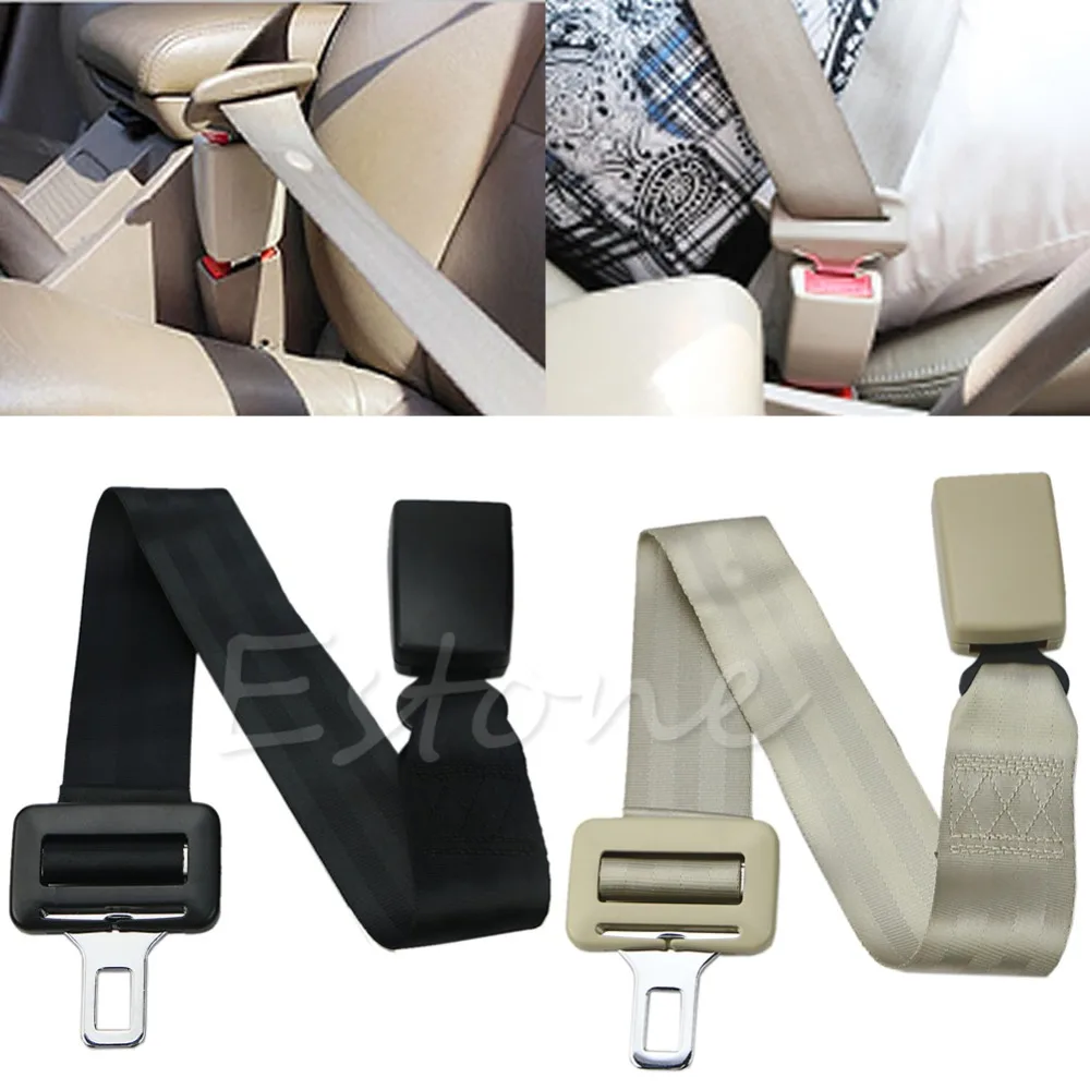 1Pc New Black 21 68cm Long Fully Adjustable Car Seat Belt Extension