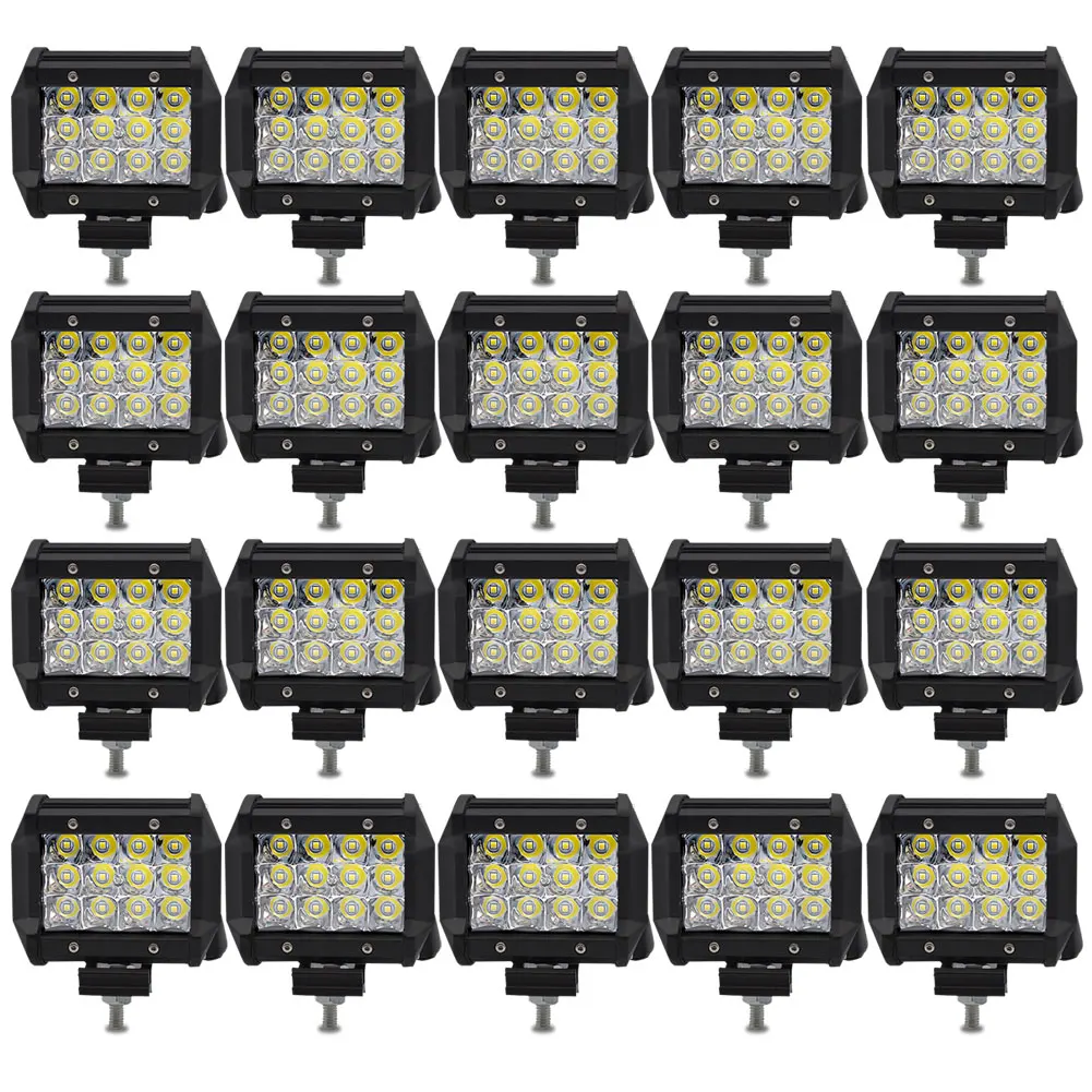 

Safego 20pcs 36W LED Flood Work Light Three Row 12*3W LED Chips Offroad Car Light Fog Light For Trunk Boat Tractor 60 degree