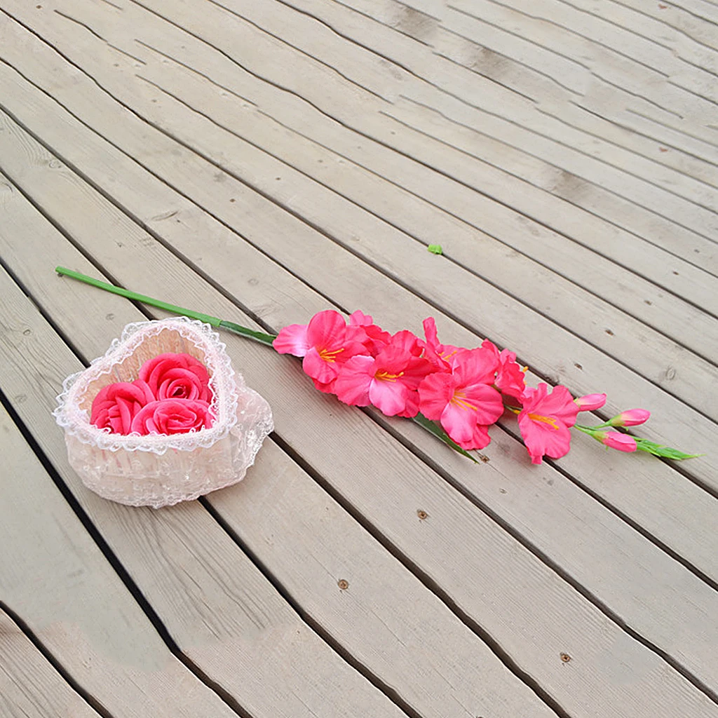 80cm Artificial Gladiola Gladiolus Flower Stem Home Garden Decor Rose Red