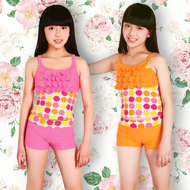 Girls bathing suits girls swimsuit swim wear two piece skirt and top ...