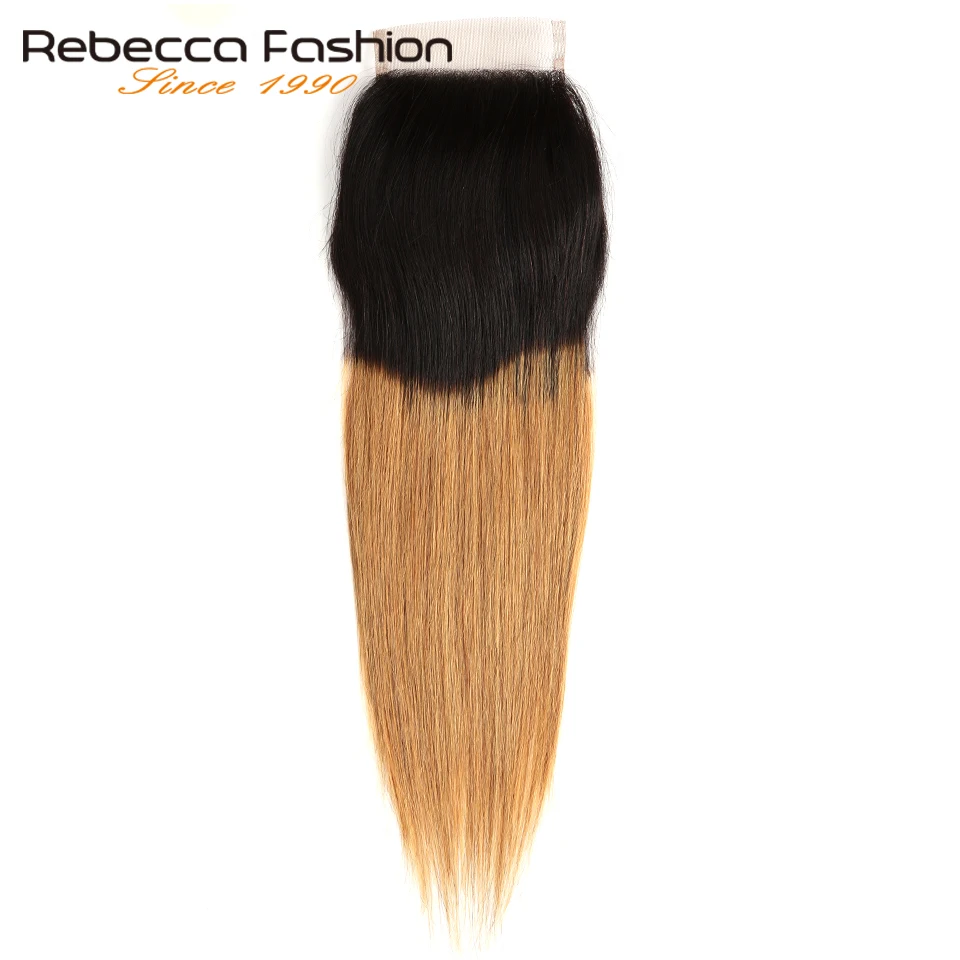 Pacotes de Rebecca Ombre com Fechamento Pacotes com Fechamento Dois Tons 27 30 Cores Cabelo Reto Brasileiro 3 1b - 99j 4 Cheap Pacotes com 34 com fecho