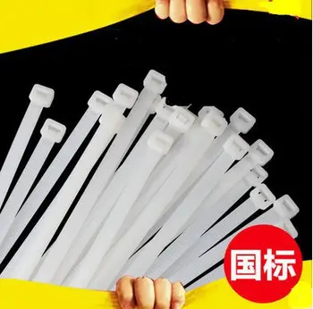 

100 PCS wholesale 5x300mm White Self-locking Plastic Nylon Cable Ties,Wire Zip Tie free shipping