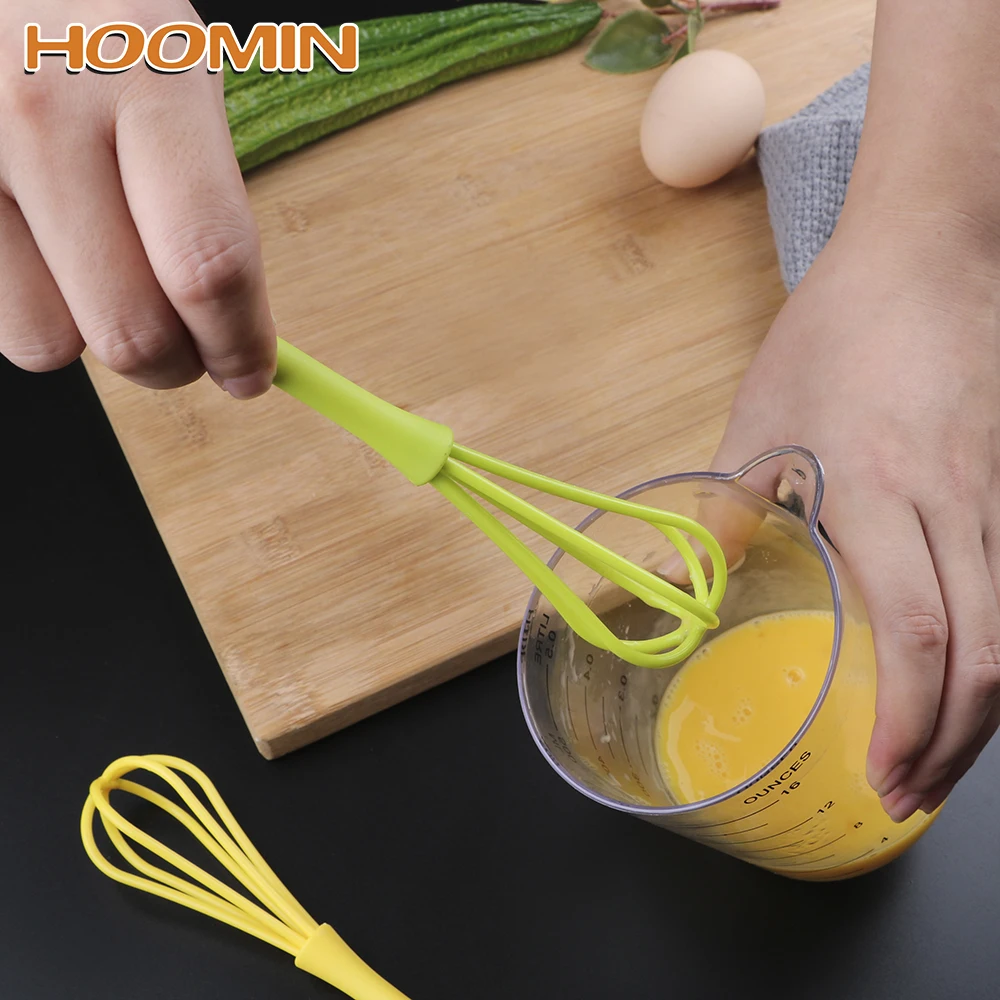 

HOOMIN Cream Baking Flour Stirrer Kitchen Accessories Egg Tools Plastic Egg Beater Hand Whisk Mixer for Eggs Cooking Tool