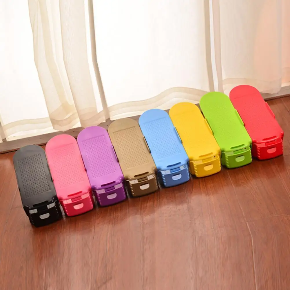 

New Style Double Layer Adjustable Creative Clastic Shoe Storage Box for saving space shoes Storage case for home hotel wholesale