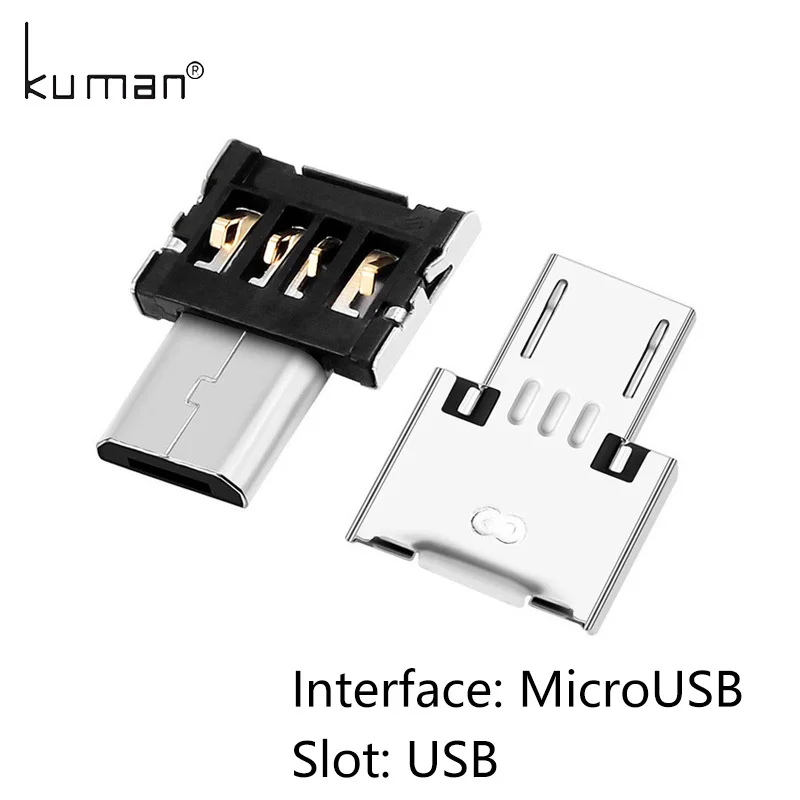 Kuman USB адаптер OTG USB к TypeC или MicorUSB адаптер конвертер для флешки USB флэш-накопитель ручка-накопитель к телефону Мышь Клавиатура