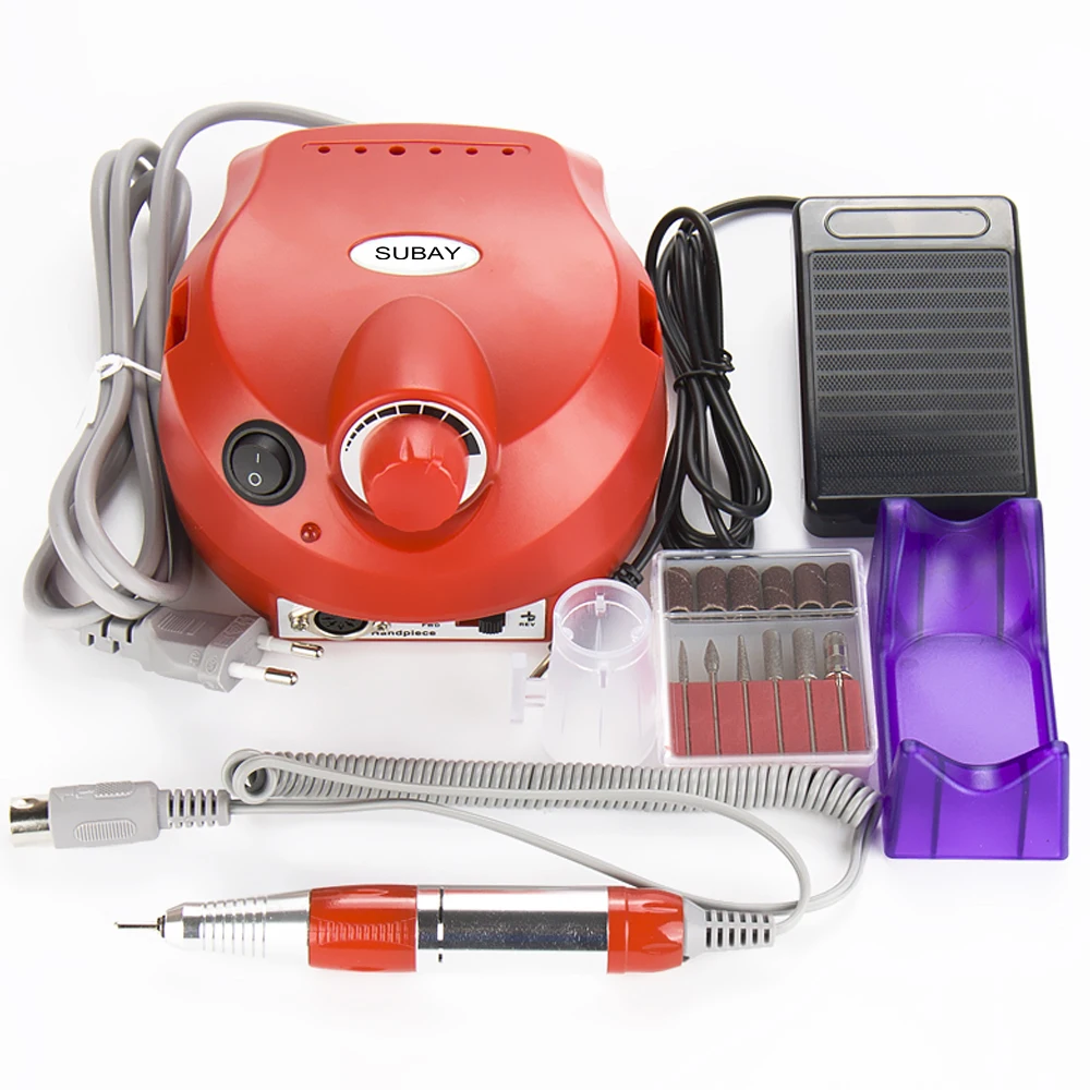 Professional Red Colors Electric Nail art Drill File Manicure Kit 220V