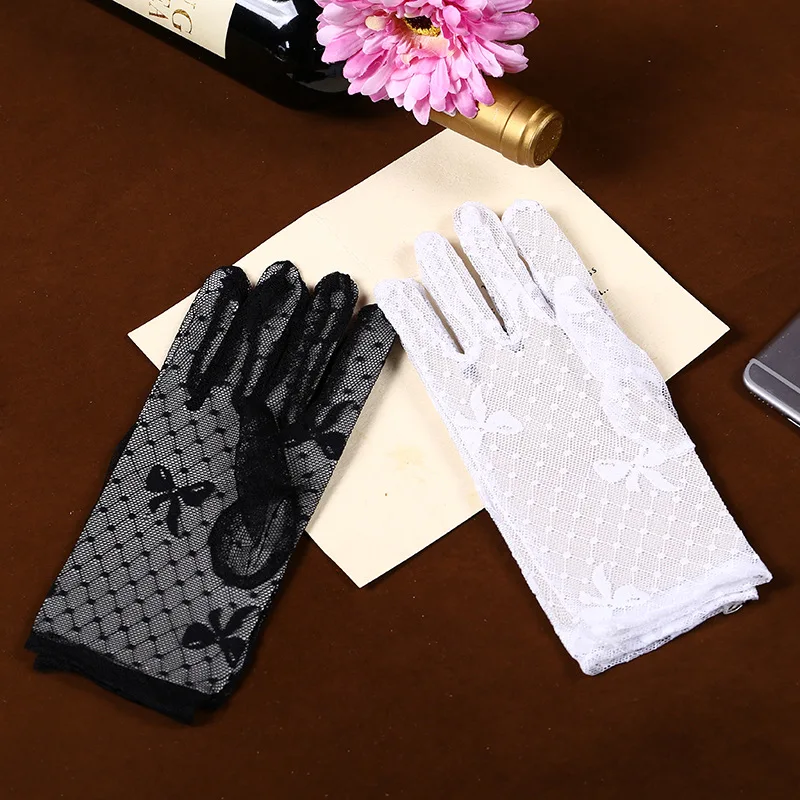 

High Quality Sun Protection Accessories Lace Hollow-Out Gloves Delicate Lace Jacquard Pattern Lace Gloves