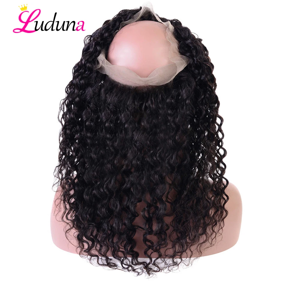 

Luduna Brazilian Water Wave 360 Lace Frontal Closure With Baby Hair Natural Hairline Wet and Wavy 100% Remy Human Hair