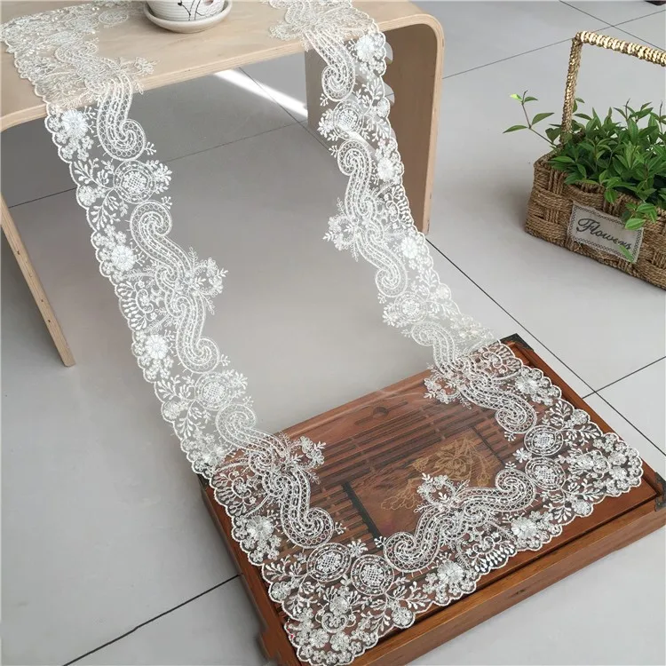 Embroidered Lace Table Runner TV Bench Stand End Table Cover Decoration 40cm x 92cm / 95cm 16 Patterns