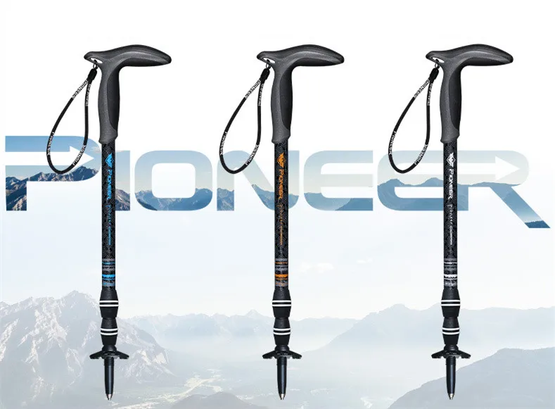 Cane para Idosos Pioneiro de Fibra de Carbono Pólo Trekking Quick Flip Bloqueio Compacto Ultraleve Dobrável Viagem Caminhadas Bengala 11 Esporte e Lazer