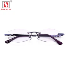 Анти-усталость очки для чтения женские фиолетовые градиентные линзы сплав дужки без оправы очки с Чехол 118+ 1,0 до+ 4,0