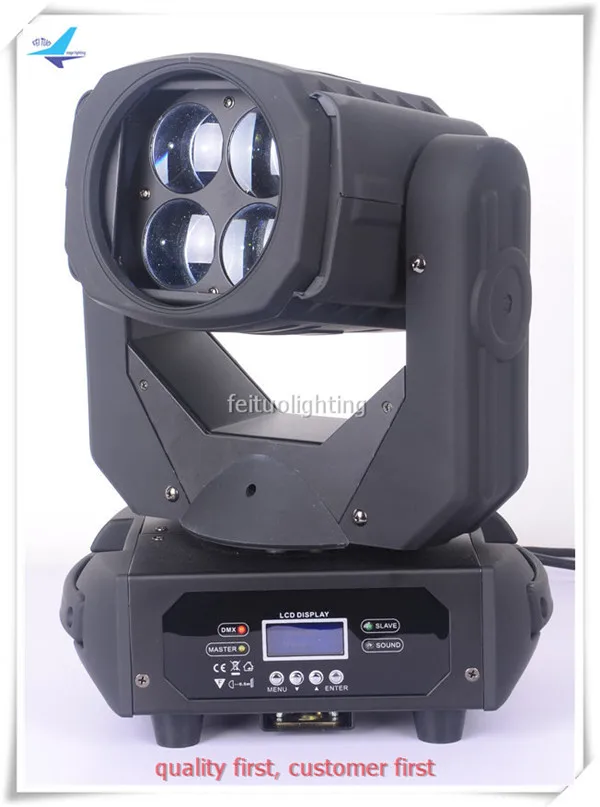 

O- 6pcs/lot flight case 4x25w super beam moving head led dmx dj lights 4*25w led moving head stage lighting