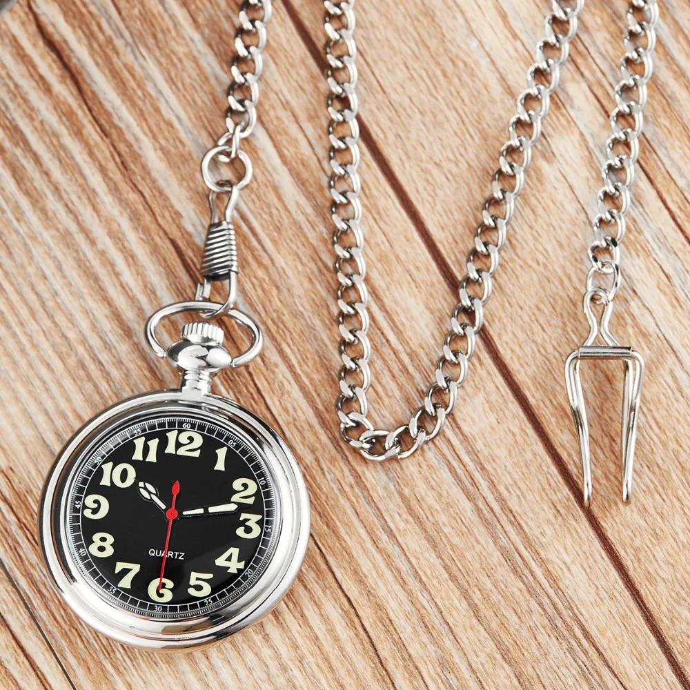 Модные золотые серебряные карманные часы для мужчин и женщин кварцевые часы с большим циферблатом брелок цепочка Подвески стимпанк часы