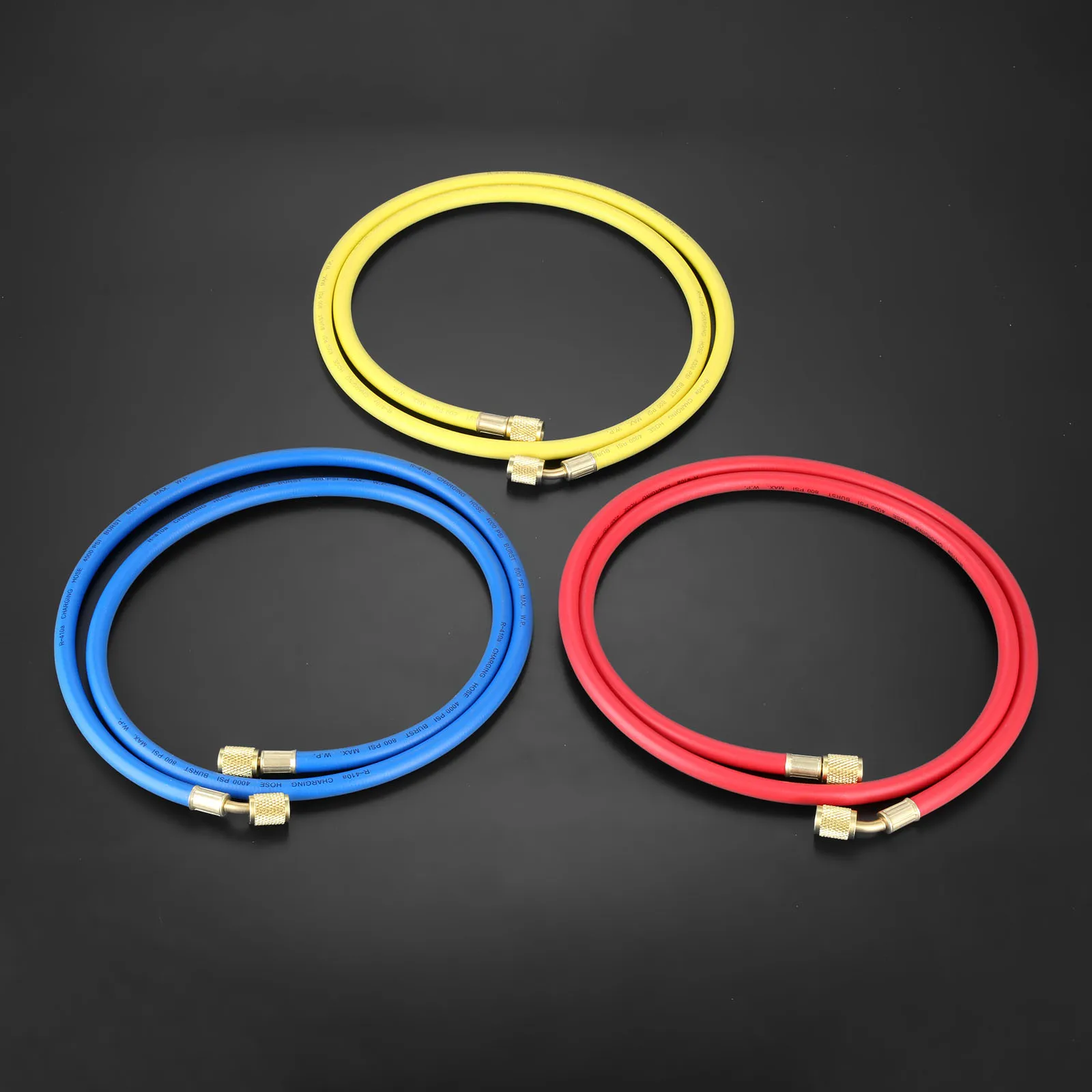 

3Pcs 60" HVAC 1/4" SAE R410a R134a AC Refrigeration Permutation Charging Hoses HVAC 800PSI Air Conditioning Hose Mayitr 150cm